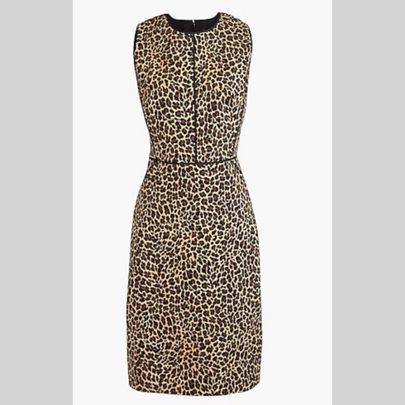 J. Crew Dresses & Skirts - J Crew Sheath Dress in Leopard Bi-Stretch Cotton